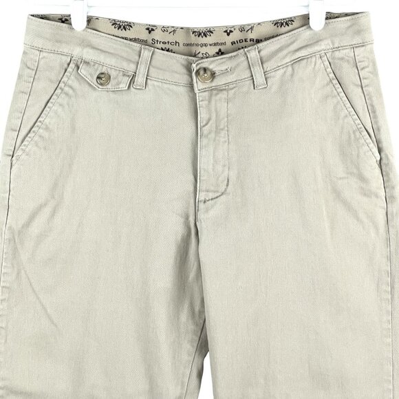 Riders Women's Tan Pants Size 12M Stretch Comfort No-gap Waistband Straight Leg - Picture 3 of 11